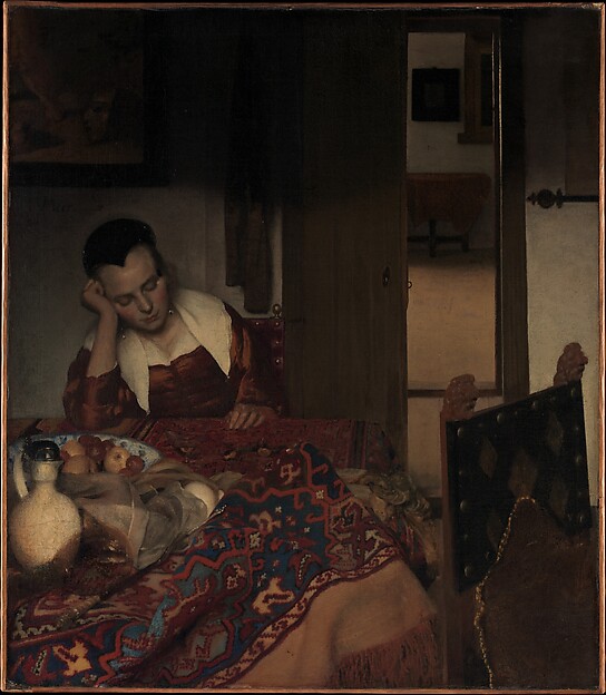 A Maid Asleep, Johannes Vermeer, ca. 1656–57